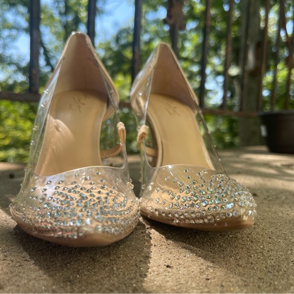Thalia Sodi Clear Stilettos w/ Rhinestones - Size 7 - Picture 6 of 6